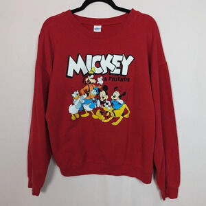 Mickey and Friends Disney Red Sweatshirt Junior's XXL 19 Sweater Pullover Knit